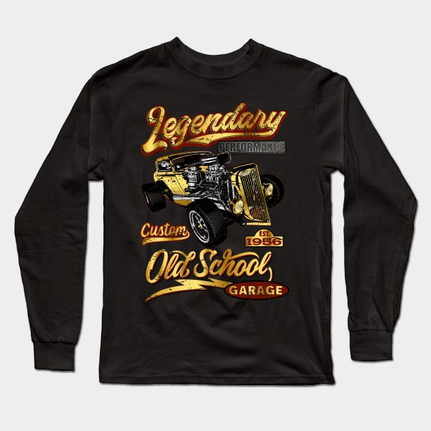 Golden Hot Rod Legendary Performance Long Sleeve T-Shirt by RockabillyM